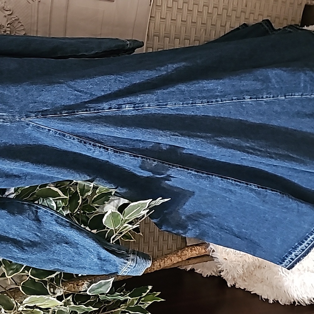 Zara The Tilda Raw Hem Long Line Denim Dress Medium - Picture 5 of 14